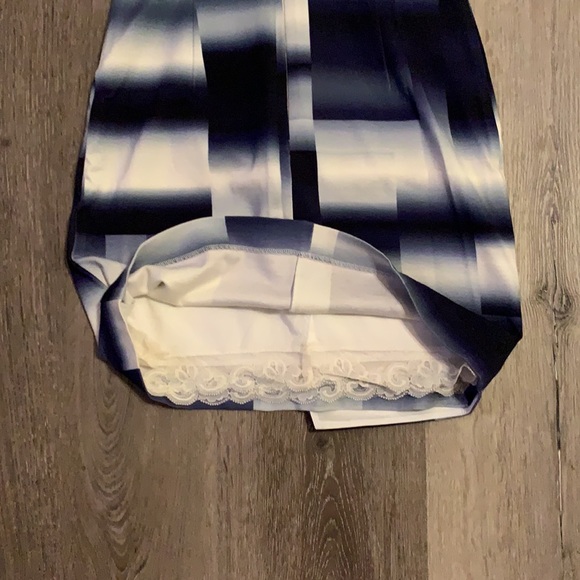 TRINA TURK BLUE AND WHITE UMBRA SLEEVELESS DRESS - Picture 6 of 6